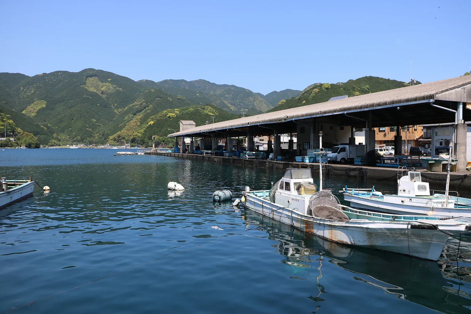 Kuki fishing port with moored boats